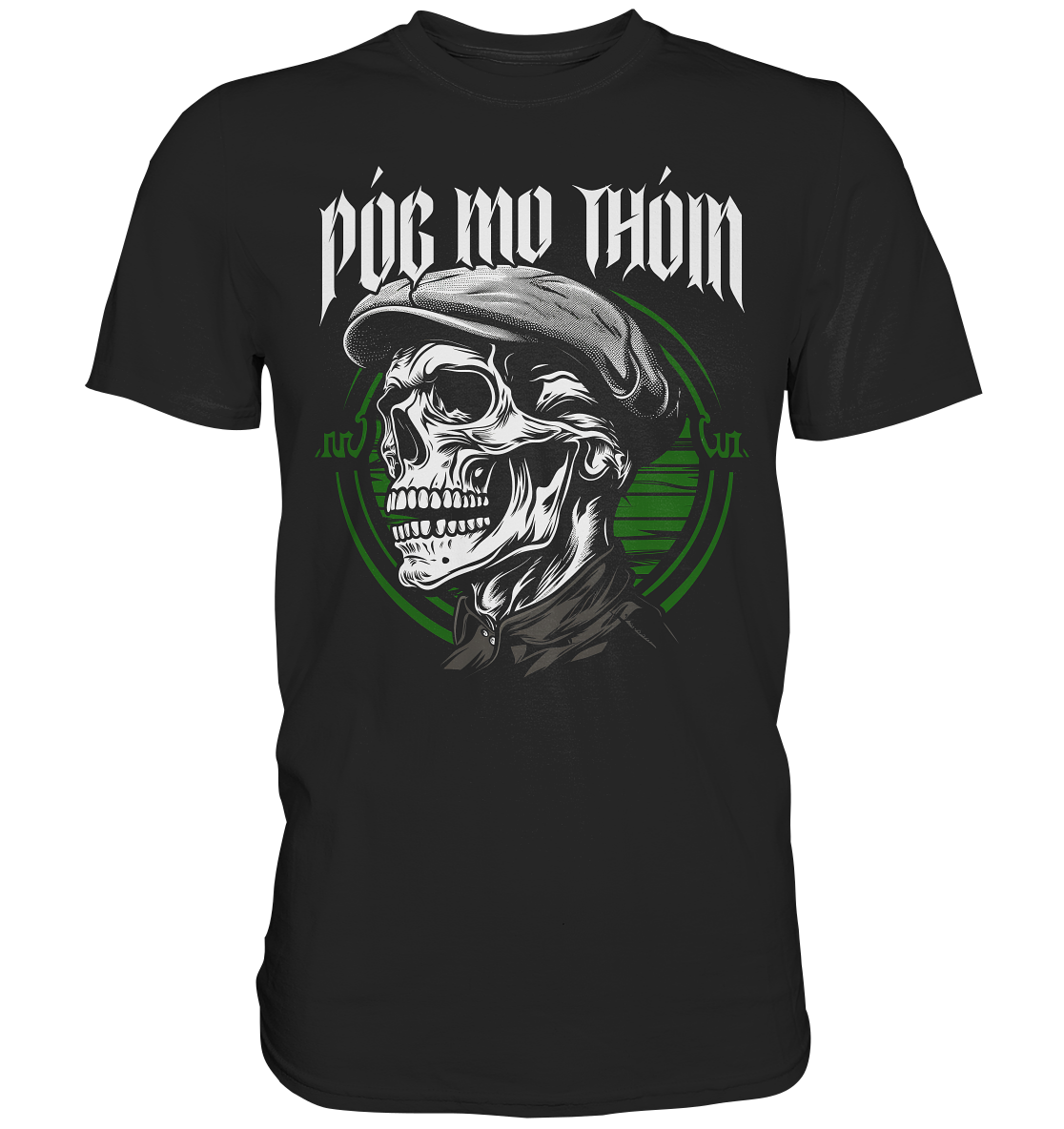 Póg Mo Thóin Streetwear "Flatcap-Skull II" - Premium Shirt