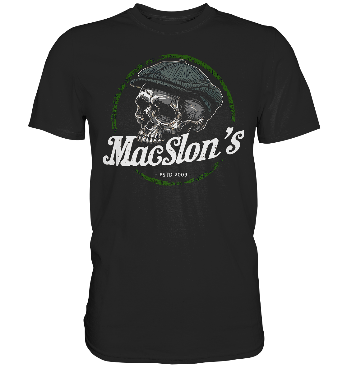MacSlon's "Estd. 2009 / Flatcap-Skull" - Premium Shirt
