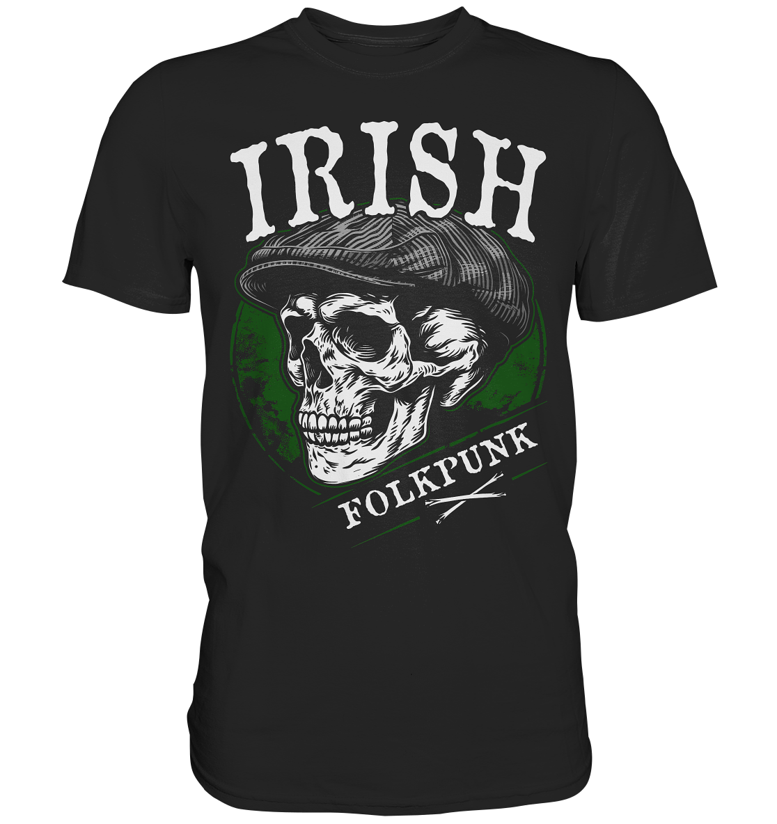 Irish Folkpunk "Flatcap-Skull I" - Premium Shirt