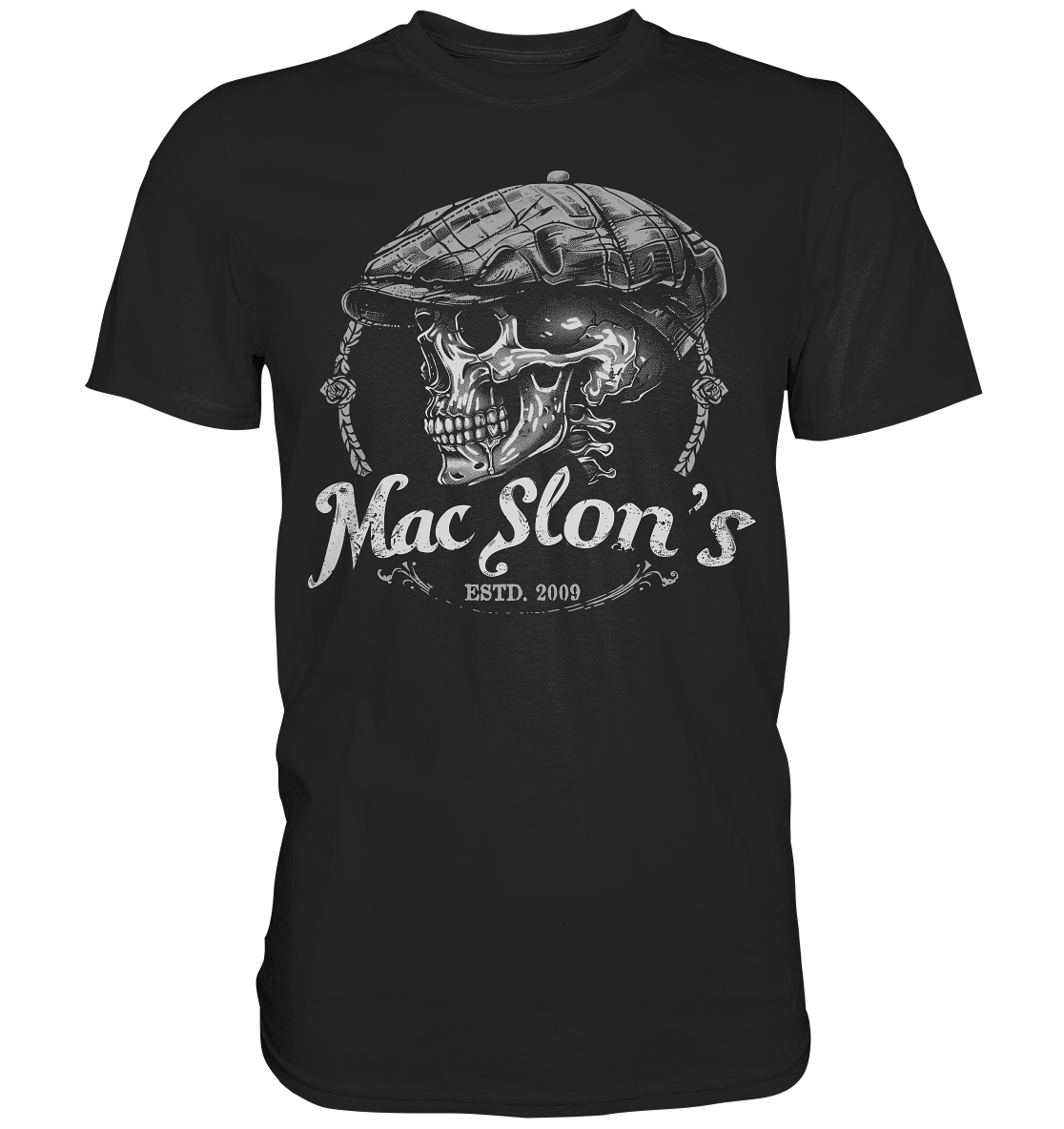 MacSlon's "Estd. 2009 / Flatcap-Skull VII" - Premium Shirt