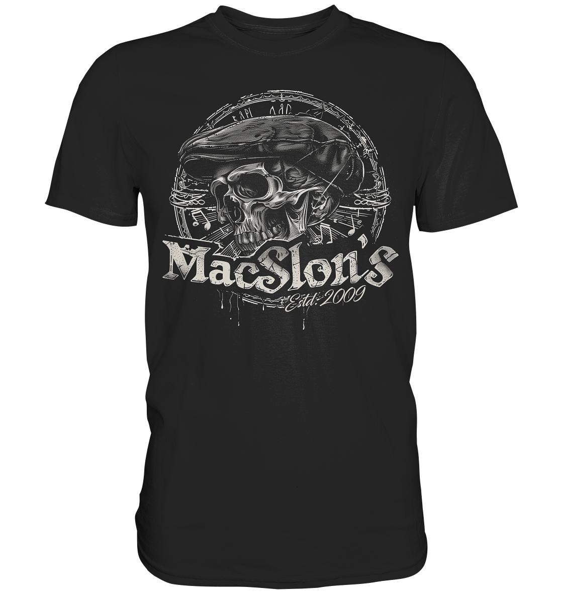 MacSlon's "Estd. 2009 / Flatcap-Skull X" - Premium Shirt