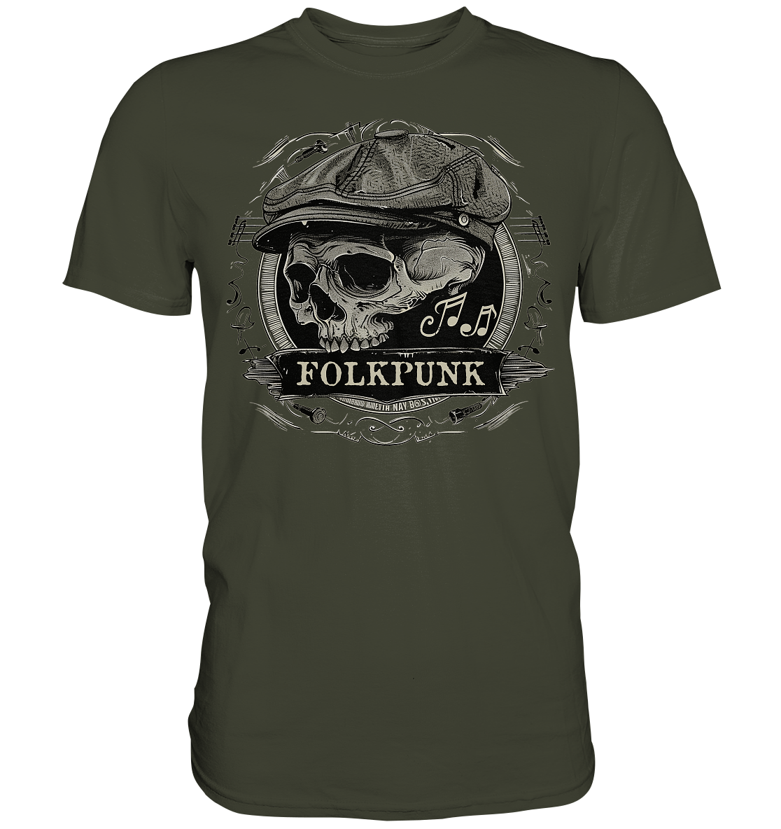 Folkpunk "Flatcap-Skull II" - Premium Shirt