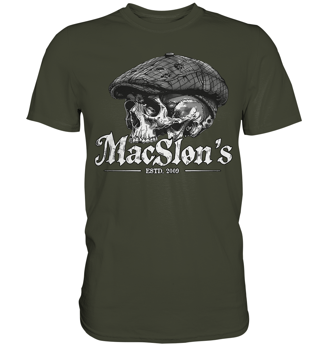 MacSlon's "Estd. 2009 / Flatcap-Skull IX" - Premium Shirt