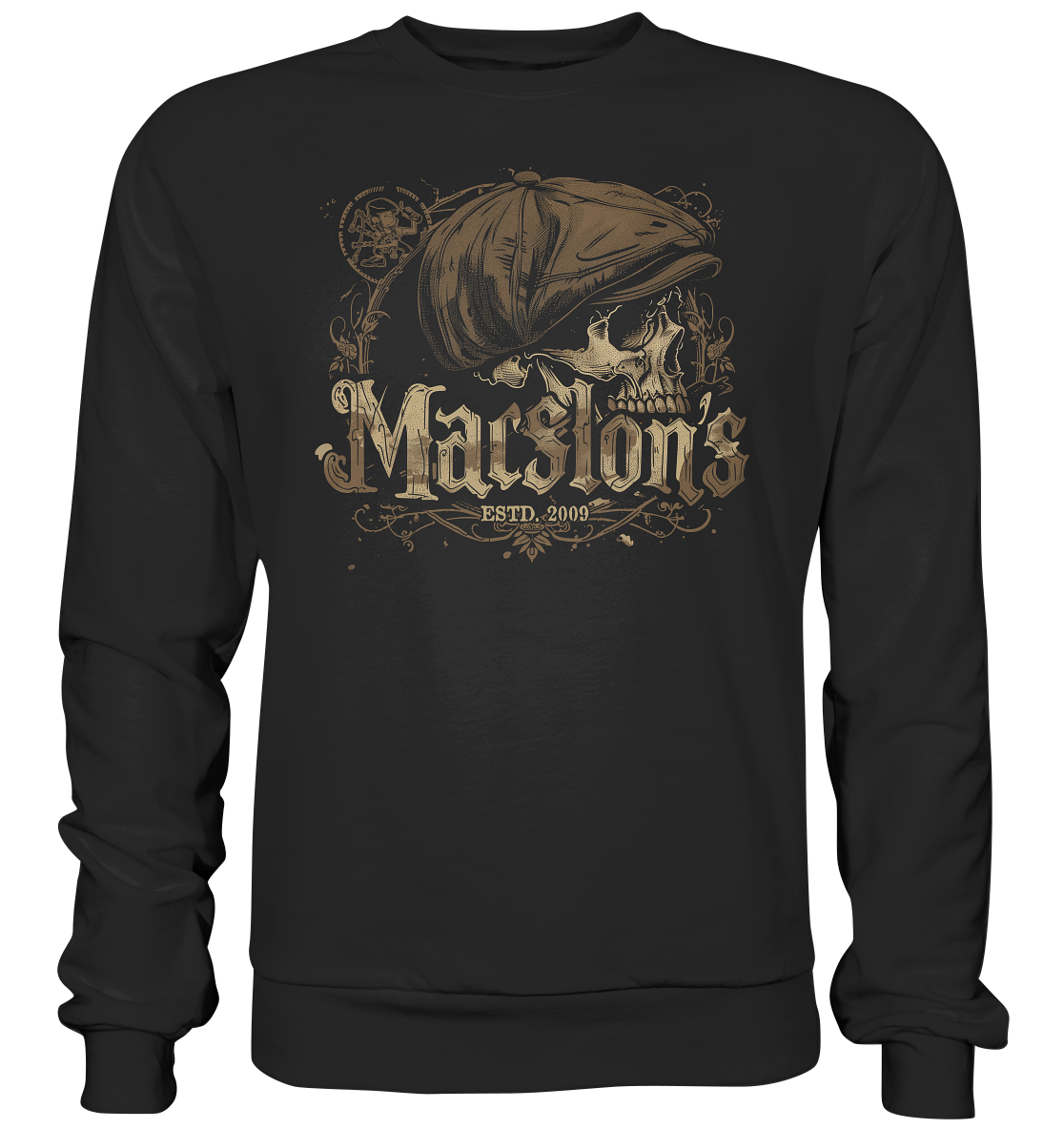 MacSlon's "Estd. 2009 / Flatcap-Skull VIII" - Premium Sweatshirt