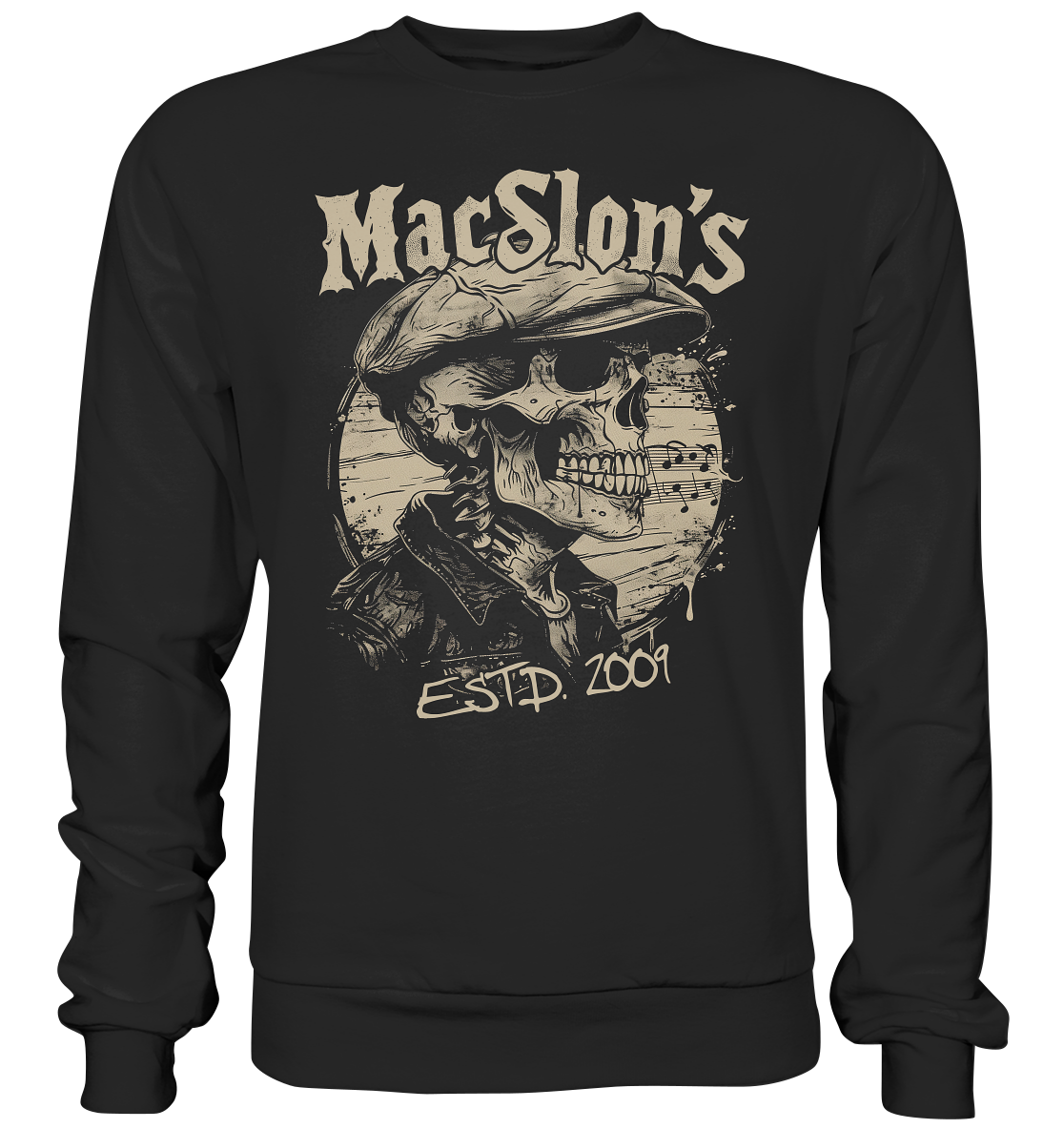 MacSlon's "Estd. 2009 / Flatcap-Skull XIII" - Premium Sweatshirt