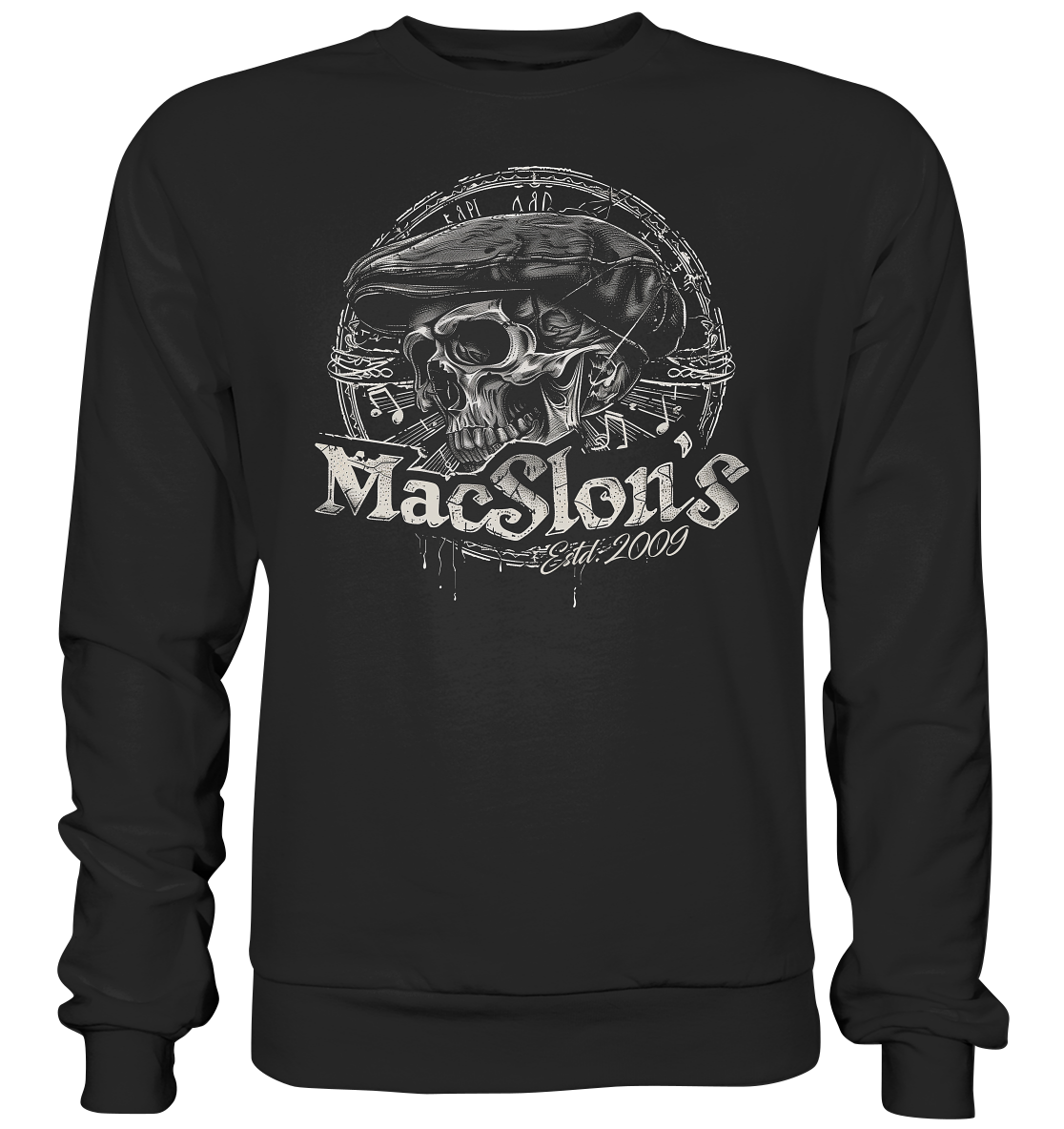 MacSlon's "Estd. 2009 / Flatcap-Skull X" - Premium Sweatshirt
