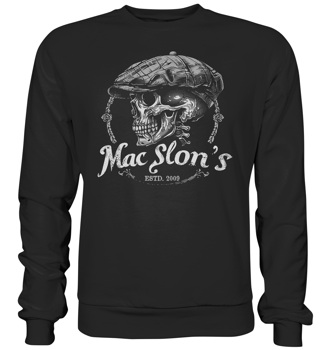 MacSlon's "Estd. 2009 / Flatcap-Skull VII" - Premium Sweatshirt