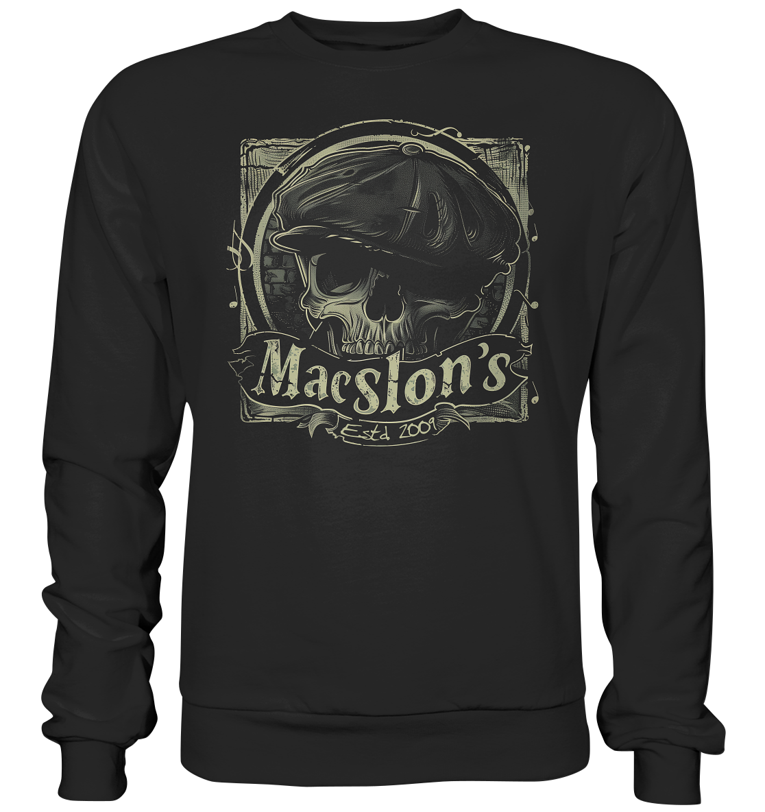 MacSlon's "Estd. 2009 / Flatcap-Skull XI" - Premium Sweatshirt