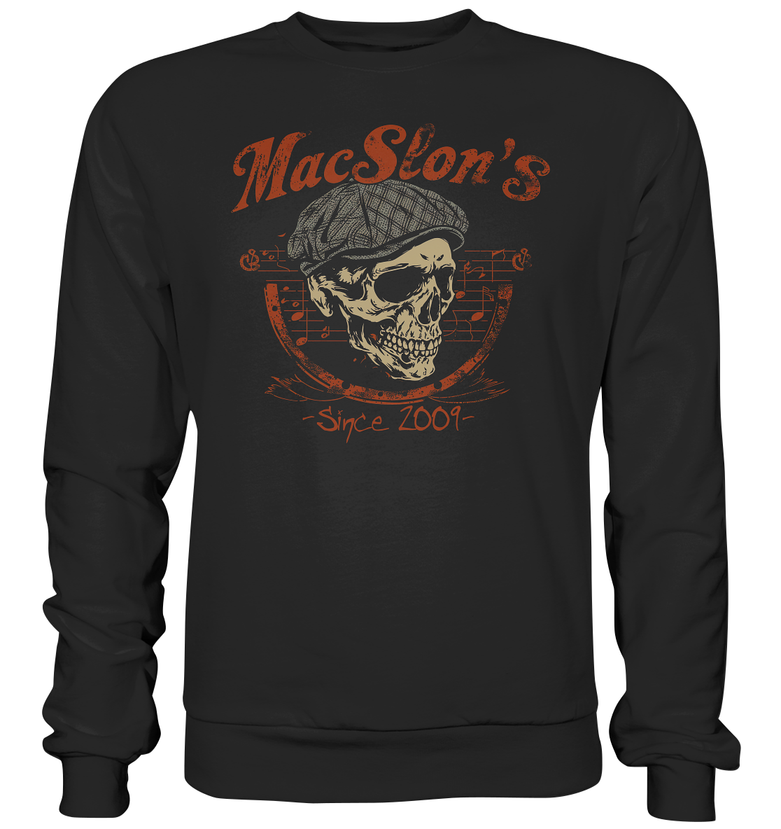 MacSlon's "Since 2009 / Flatcap-Skull I" - Premium Sweatshirt