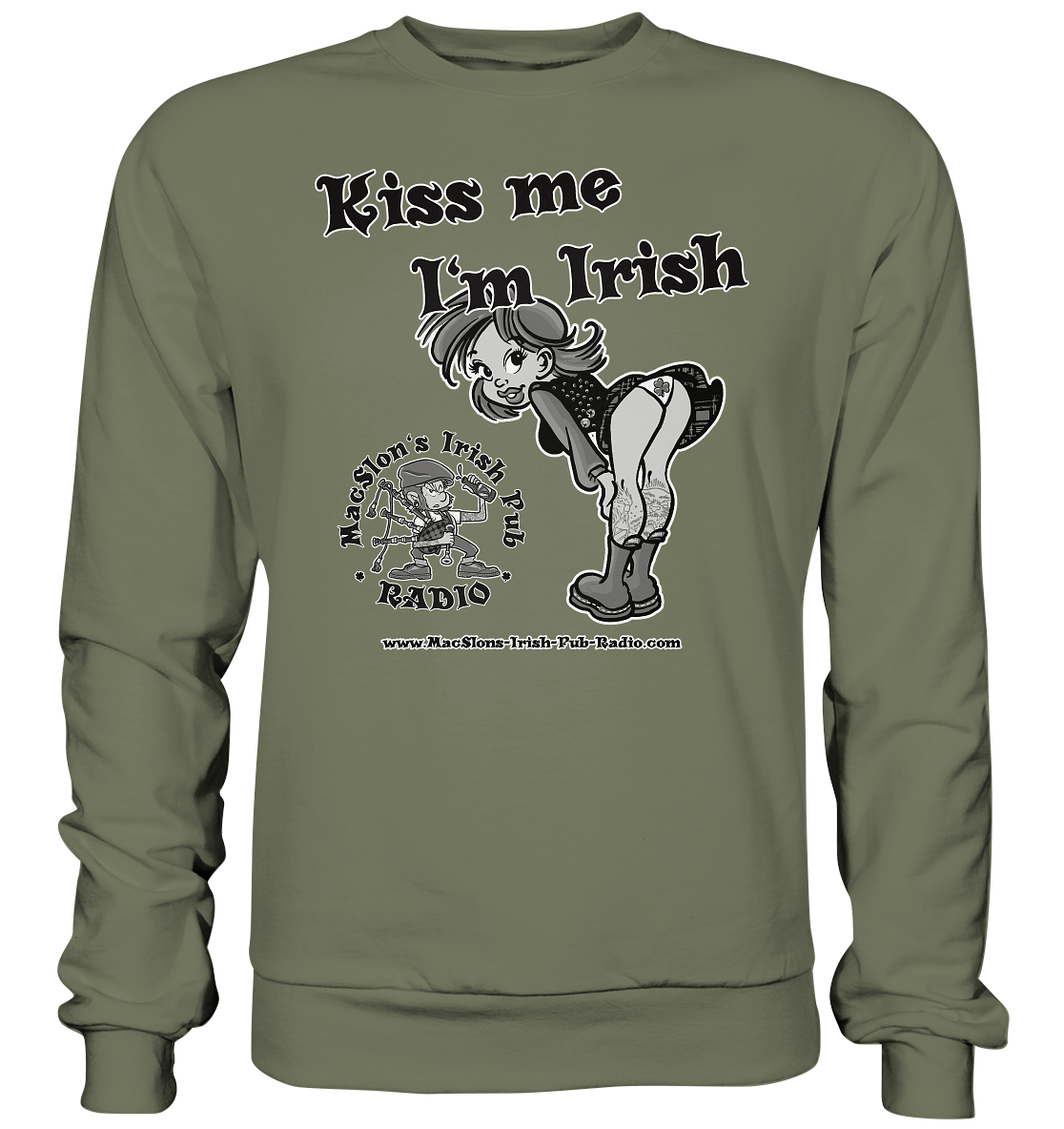 MacSlon's Irish Pub Radio "Kiss Me I'm Irish I" - Premium Sweatshirt