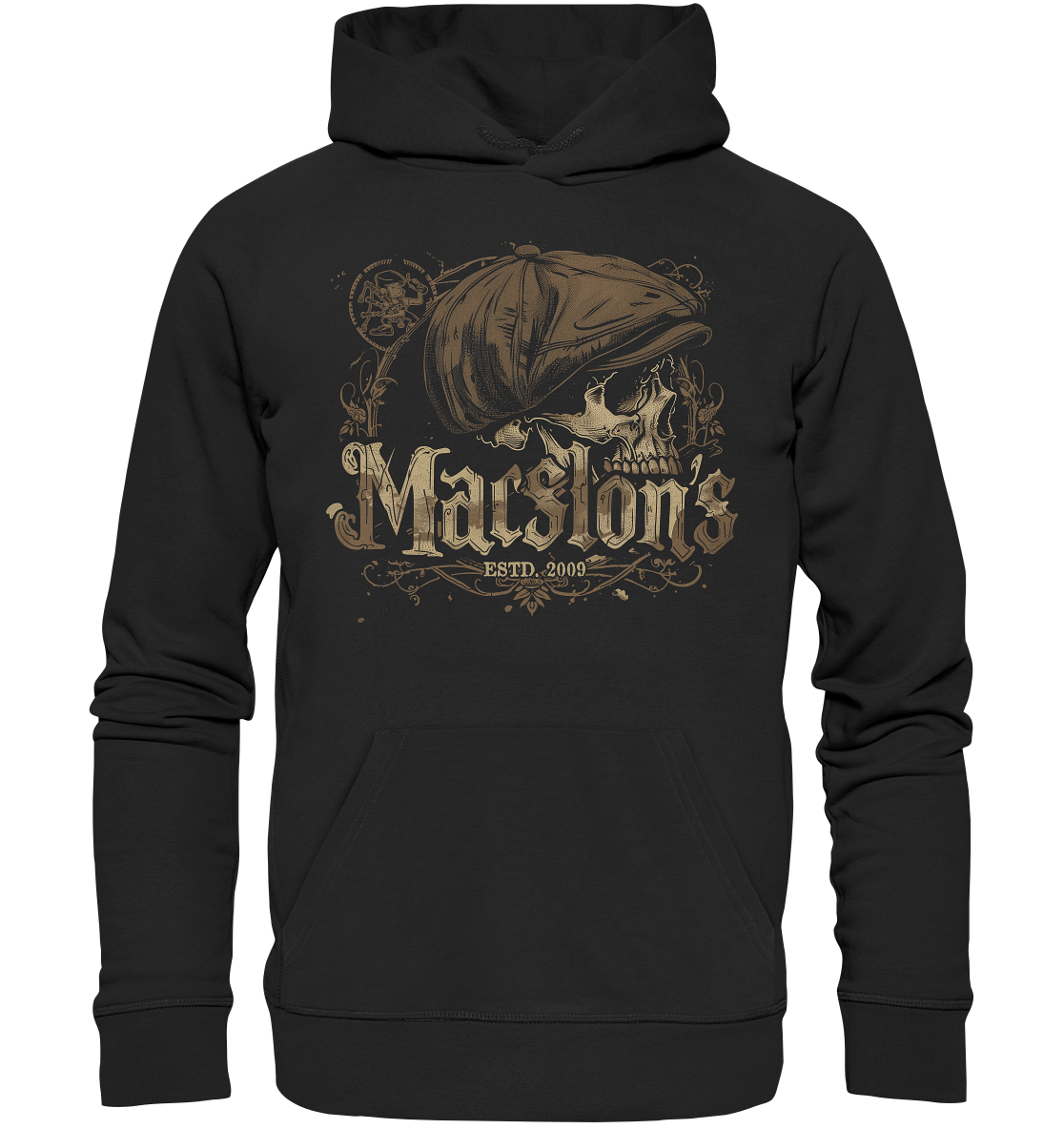 MacSlon's "Estd. 2009 / Flatcap-Skull VIII" - Premium Unisex Hoodie