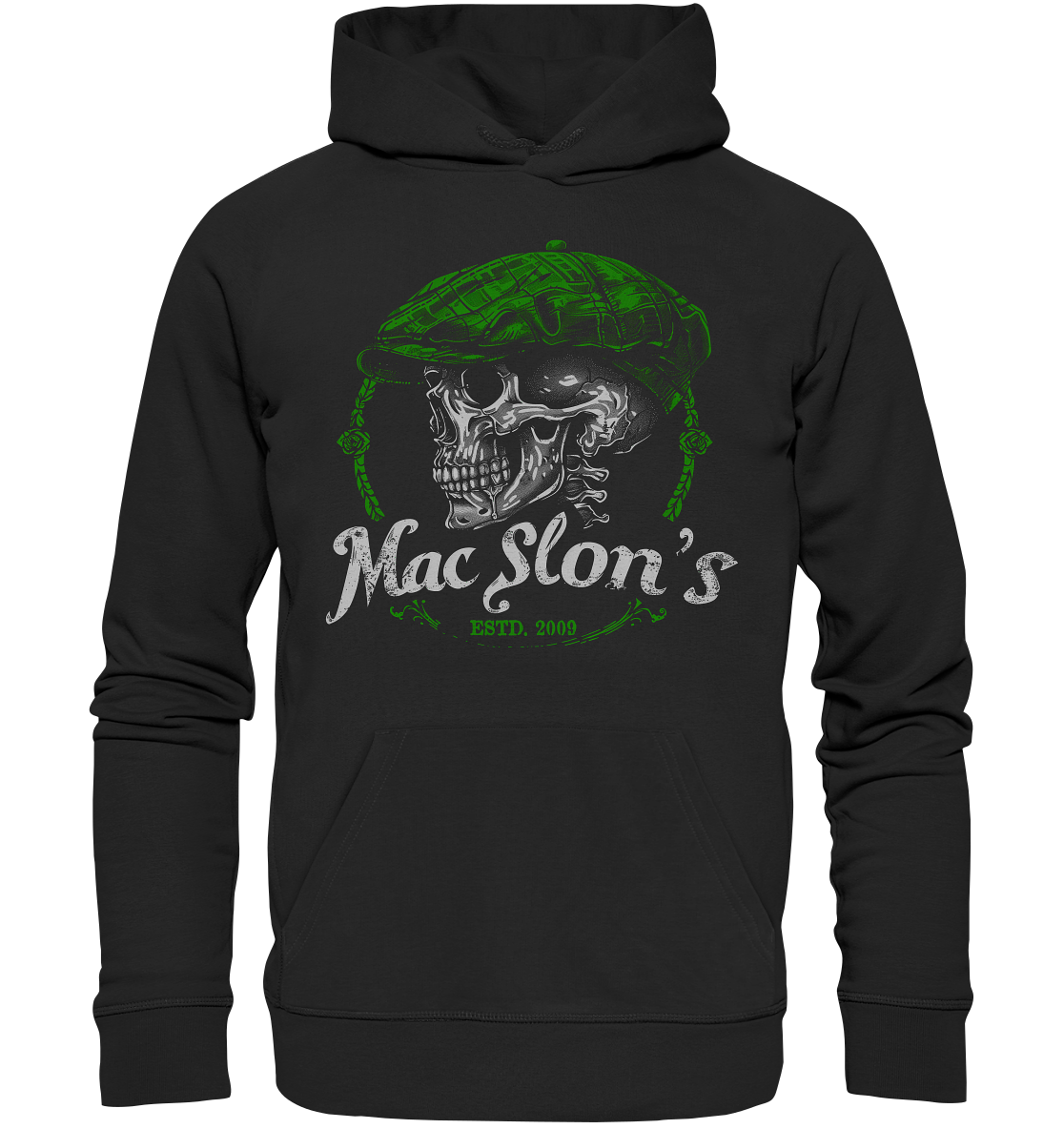 MacSlon's "Estd. 2009 / Flatcap-Skull VI" - Premium Unisex Hoodie