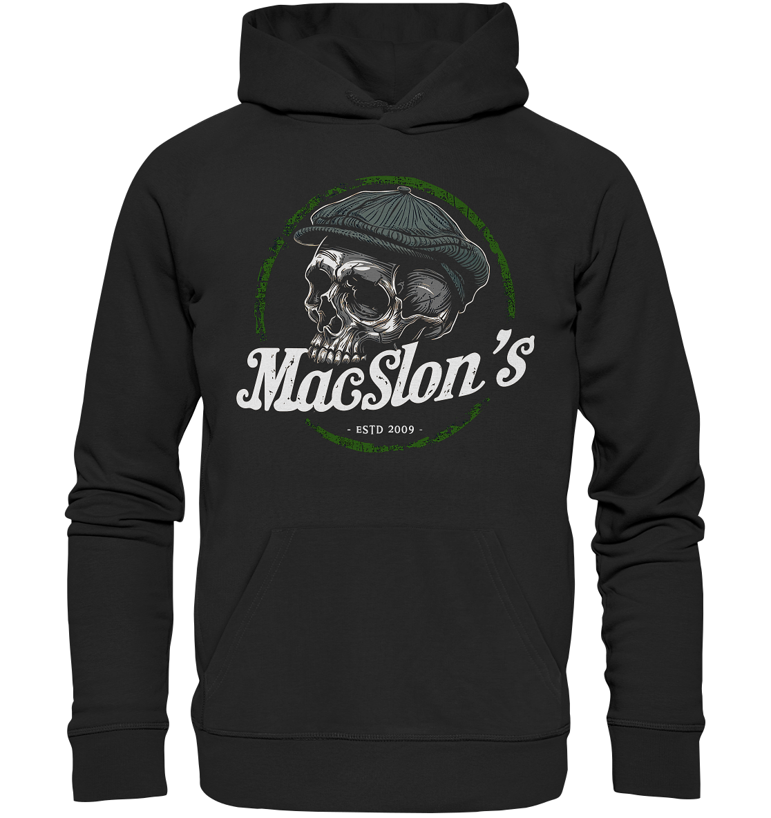 MacSlon's "Estd. 2009 / Flatcap-Skull" - Premium Unisex Hoodie