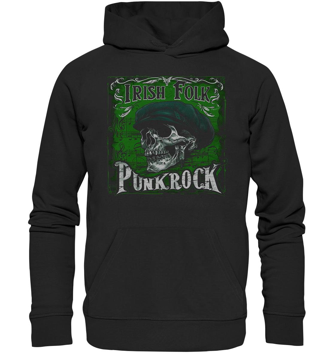 Irish Folk Punkrock "Flatcap-Skull III" - Premium Unisex Hoodie