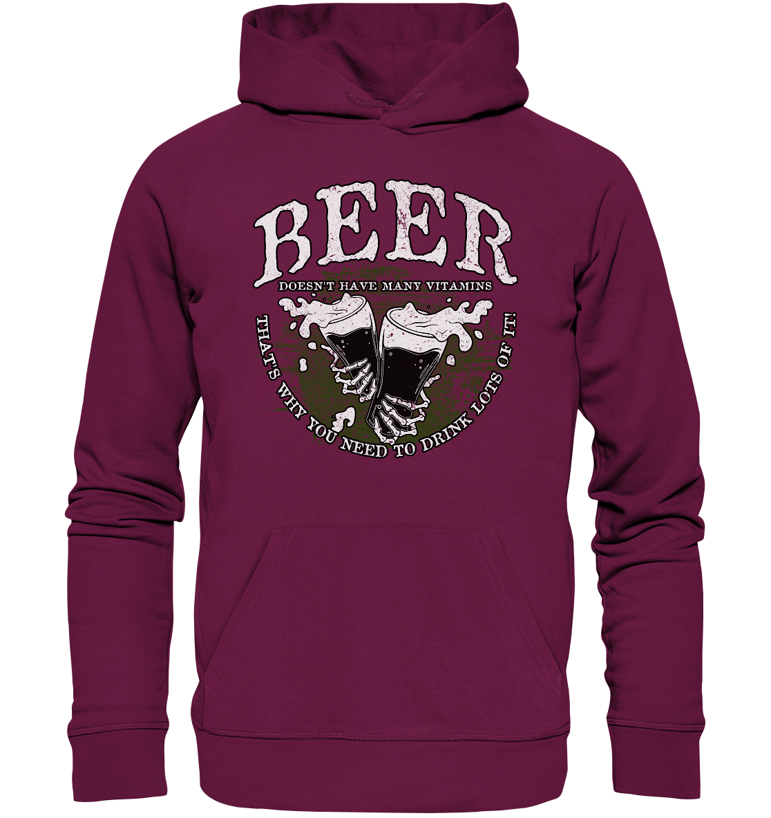 Beer "Doesn't Have Many Vitamins" - Premium Unisex Hoodie