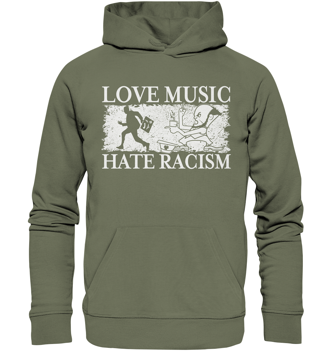Love Music - Hate Racism - Premium Unisex Hoodie