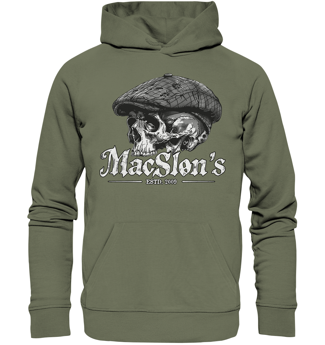 MacSlon's "Estd. 2009 / Flatcap-Skull IX" - Premium Unisex Hoodie