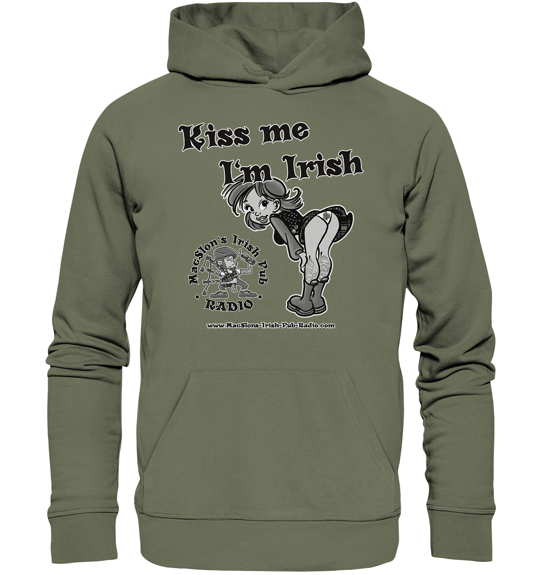MacSlon's Irish Pub Radio "Kiss Me I'm Irish I" - Premium Unisex Hoodie
