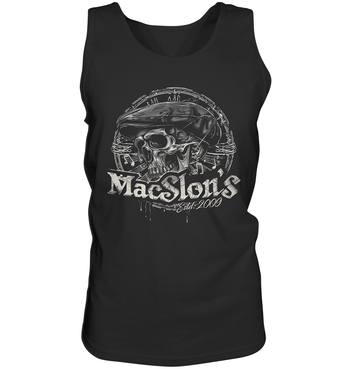 MacSlon's "Estd. 2009 / Flatcap-Skull X" - Tank-Top