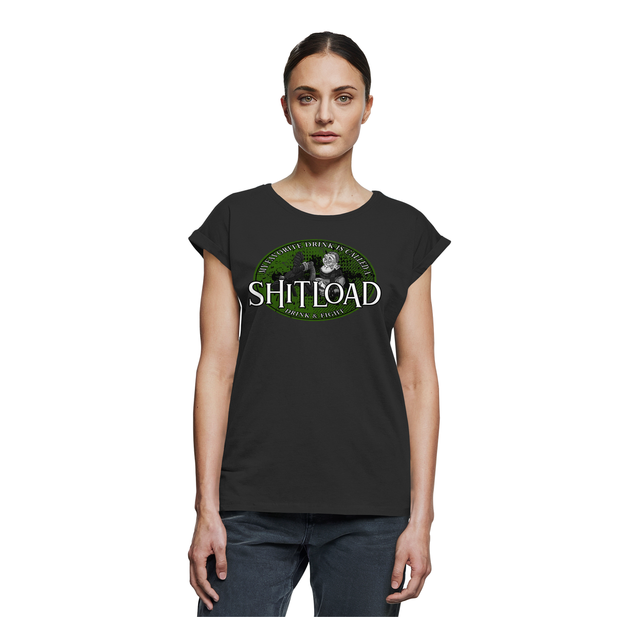 My Favorite Drink Is Called A "Shitload" - Womens Extended Shoulder T-Shirt