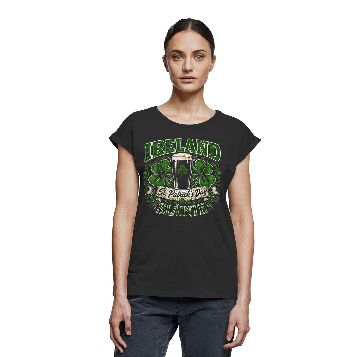 Ireland "St. Patrick's Day" - Womens Extended Shoulder T-Shirt