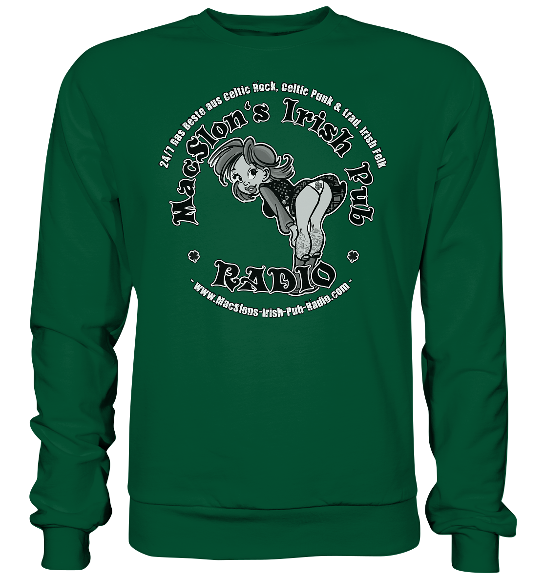 MacSlon's Radio "24/7 - Irish Girl Logo" - Basic Sweatshirt