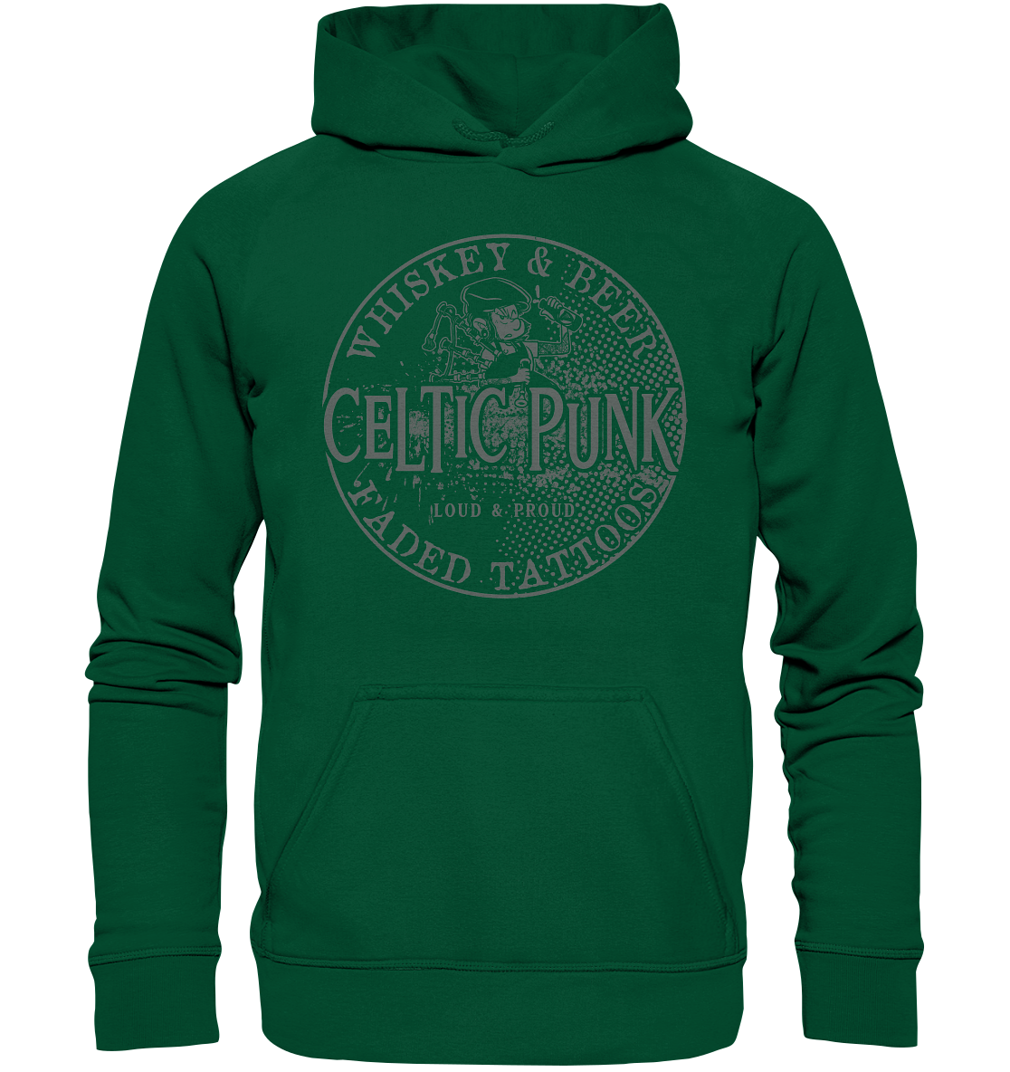 Celtic Punk "Whiskey, Beer & Faded Tattoos" - Basic Unisex Hoodie