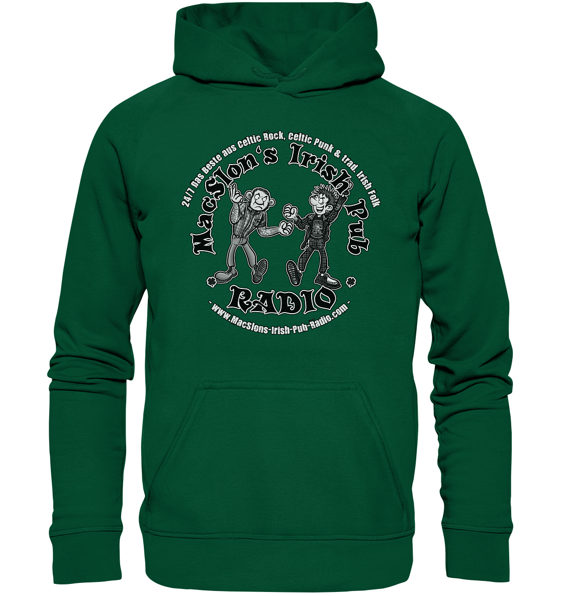 MacSlon's Radio "24/7 - Punk & Skin Logo" - Basic Unisex Hoodie