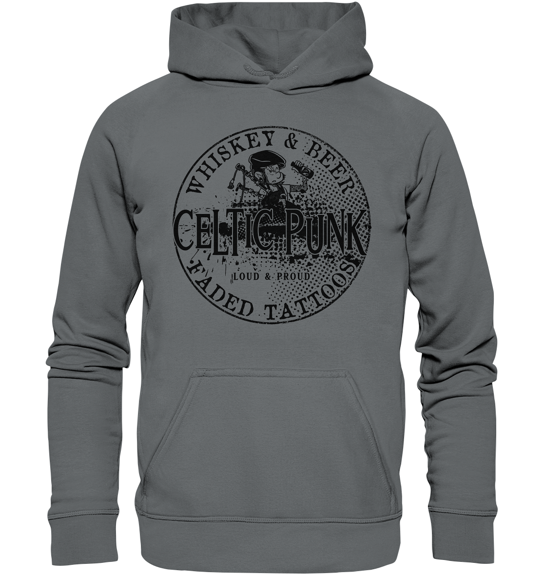 Celtic Punk "Whiskey, Beer & Faded Tattoos" - Basic Unisex Hoodie