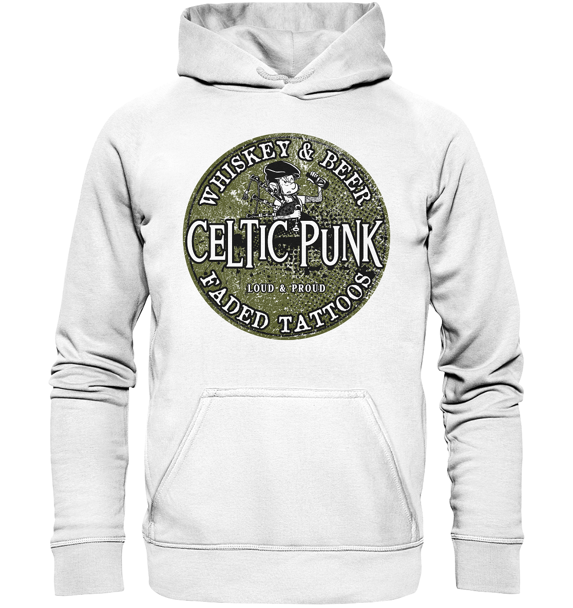 Celtic Punk "Whiskey, Beer & Faded Tattoos" - Basic Unisex Hoodie
