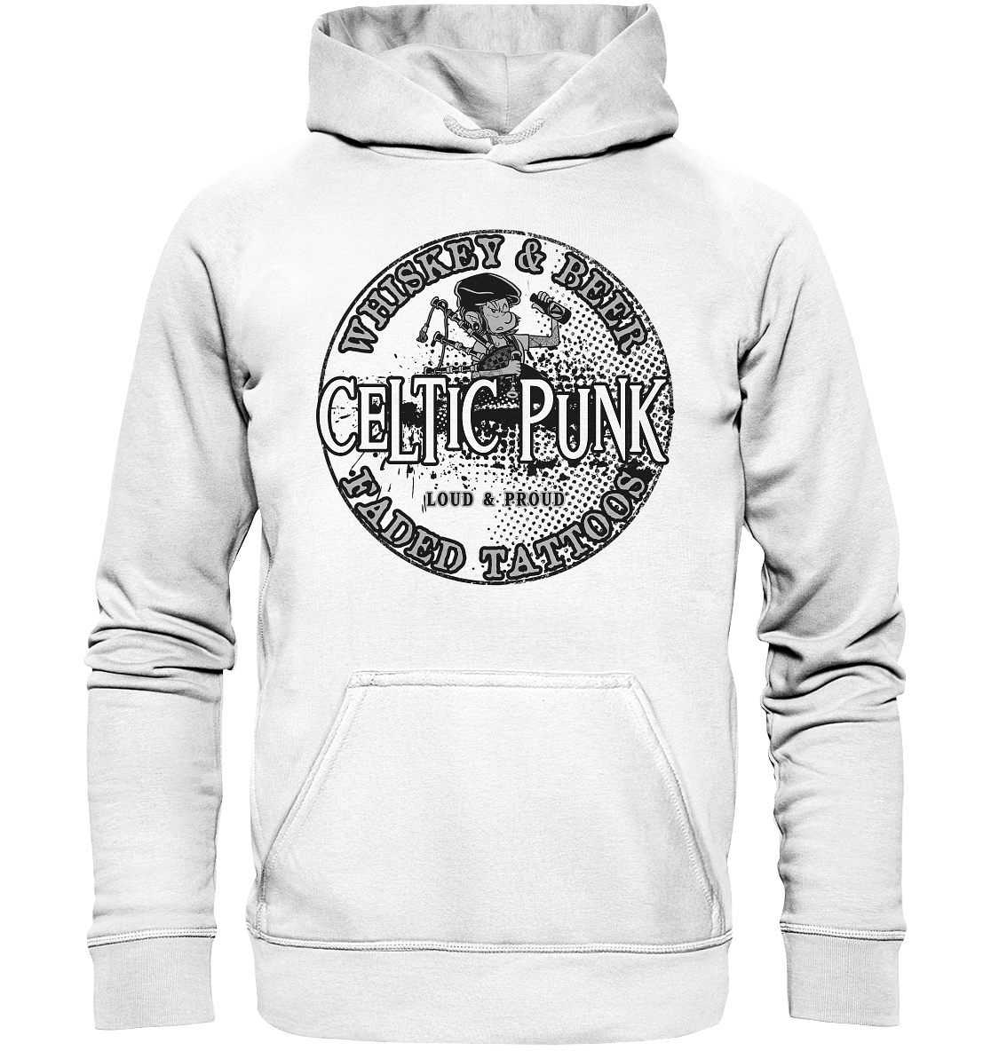 Celtic Punk "Whiskey, Beer & Faded Tattoos" - Basic Unisex Hoodie