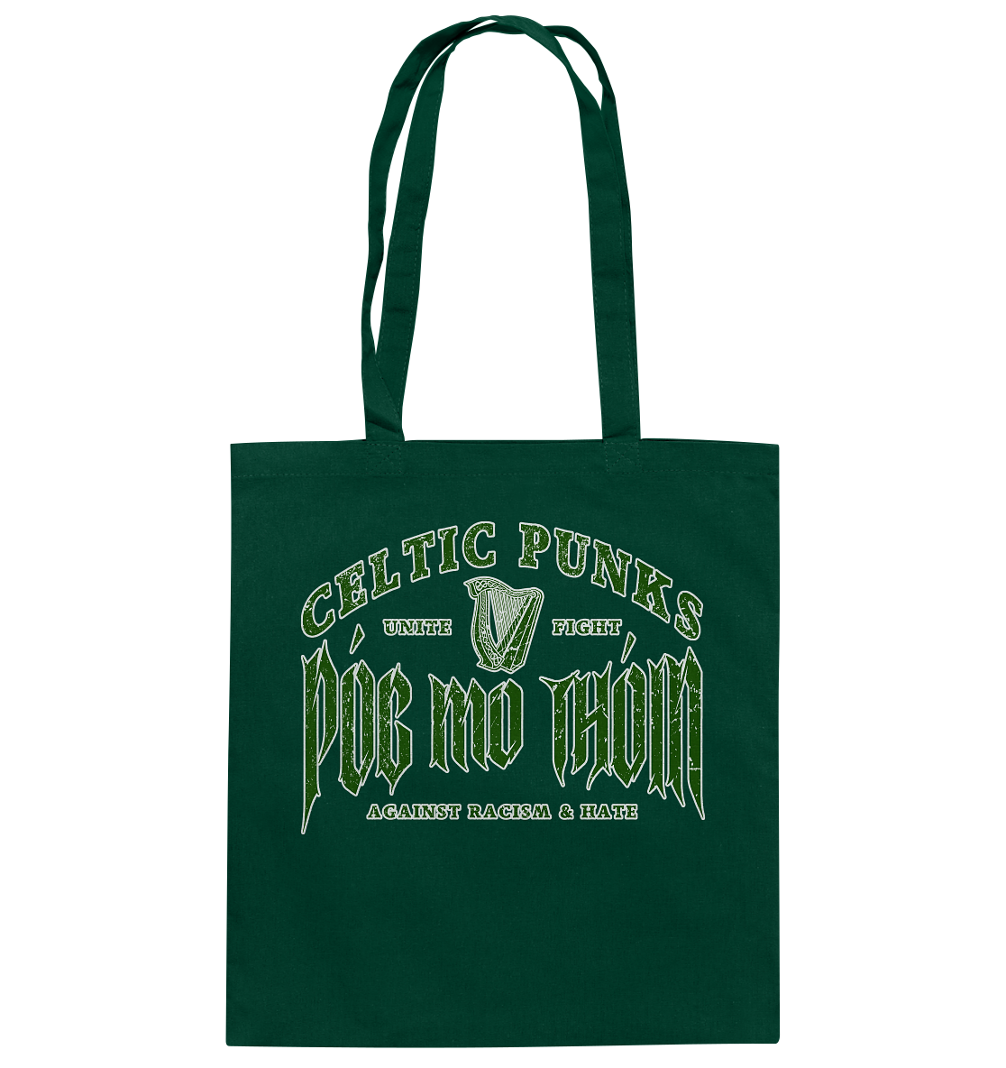 Póg Mo Thóin Streetwear "Celtic Punks Against Racism & Hate / Unite & Fight" - Baumwolltasche
