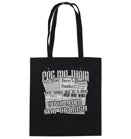 Póg Mo Thóin Streetwear "You'll Never Beat The Irish" - Baumwolltasche