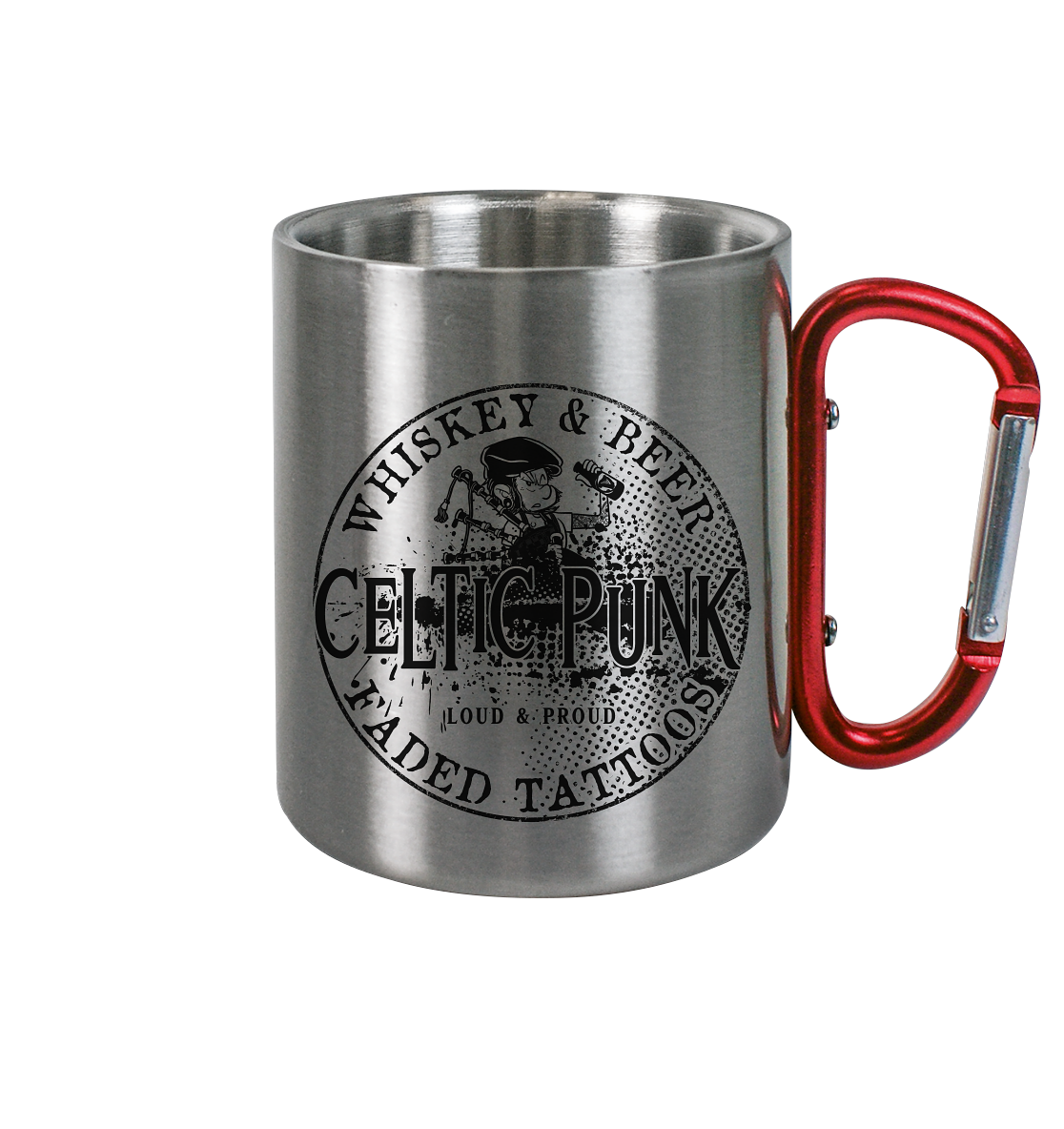Celtic Punk "Whiskey, Beer & Faded Tattoos" - Edelstahl Tasse