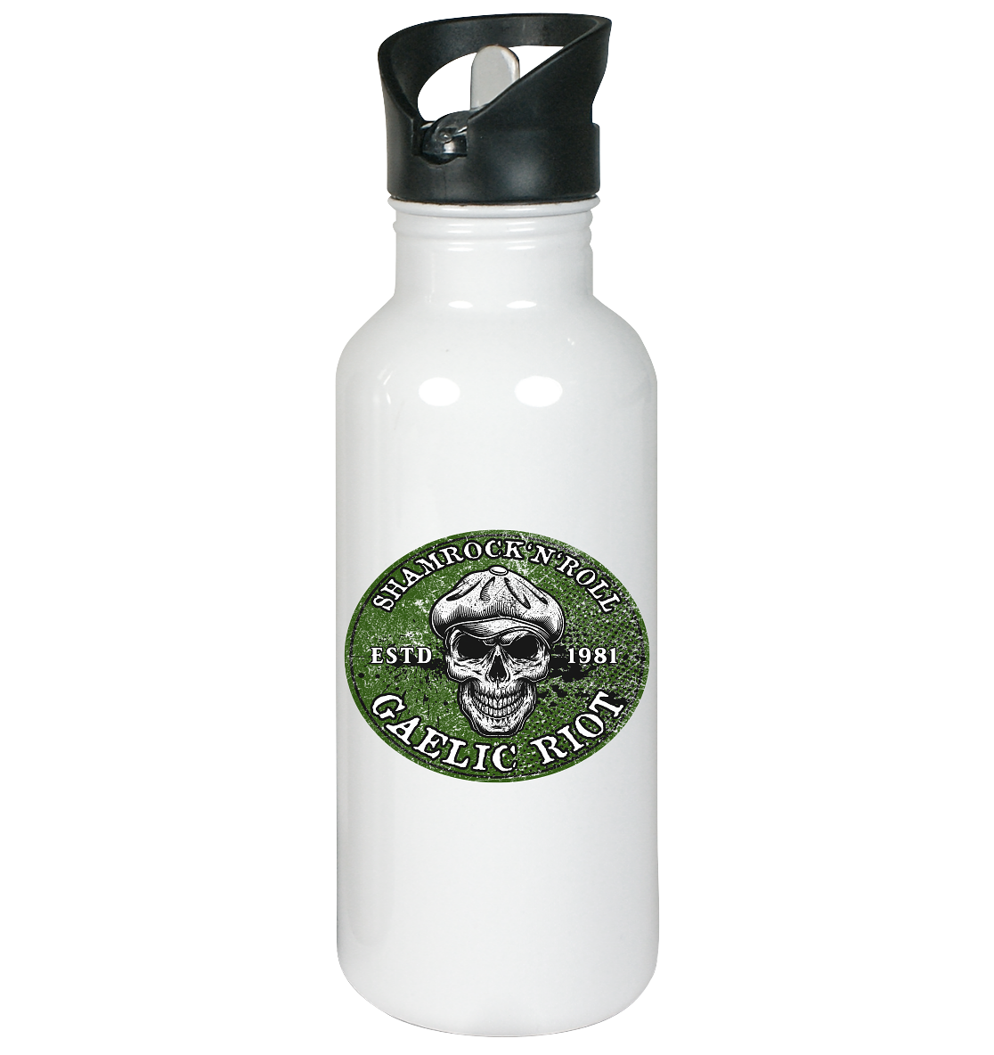 Shamrock And Roll "Skull / Gaelic Riot" - Edelstahl-Trinkflasche