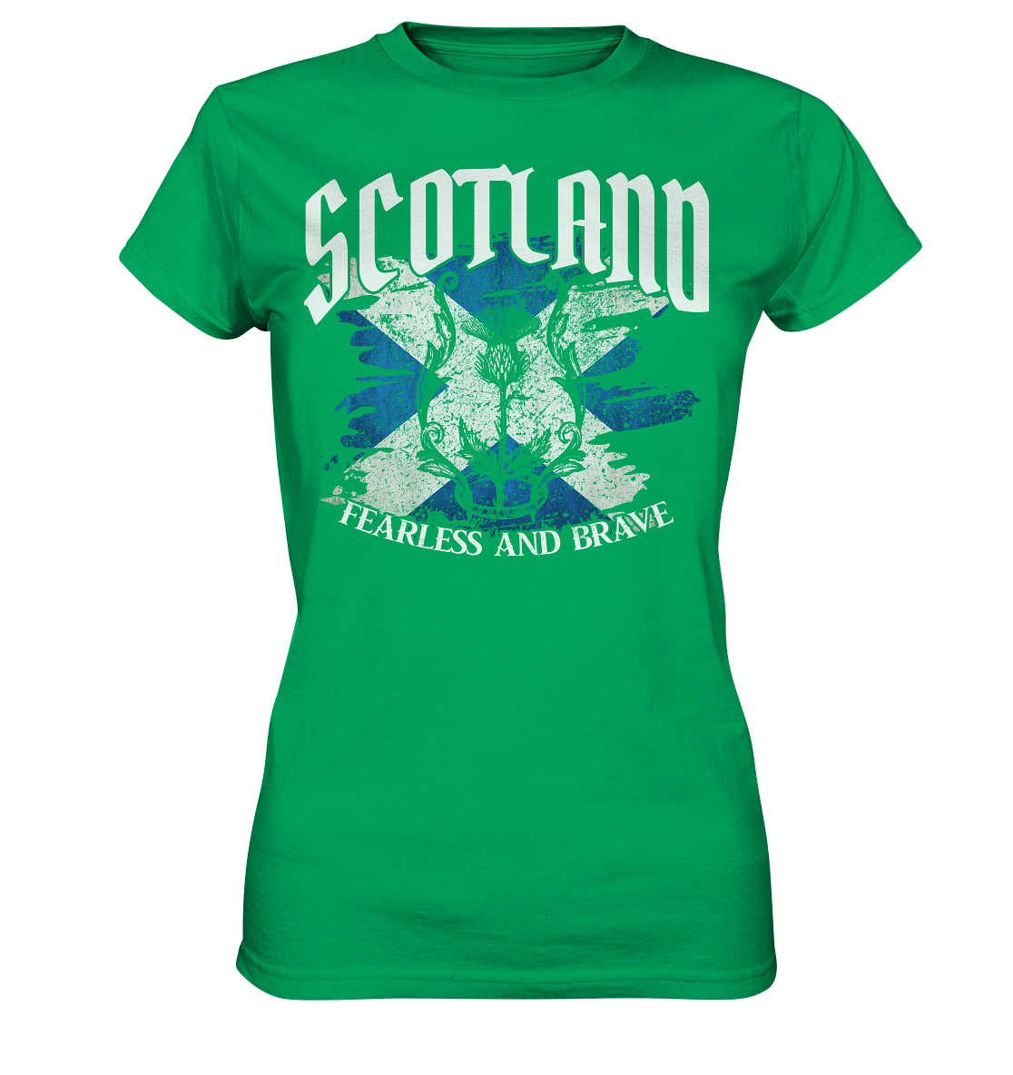 Scotland "Fearless and Brave / Splatter" - Ladies Premium Shirt
