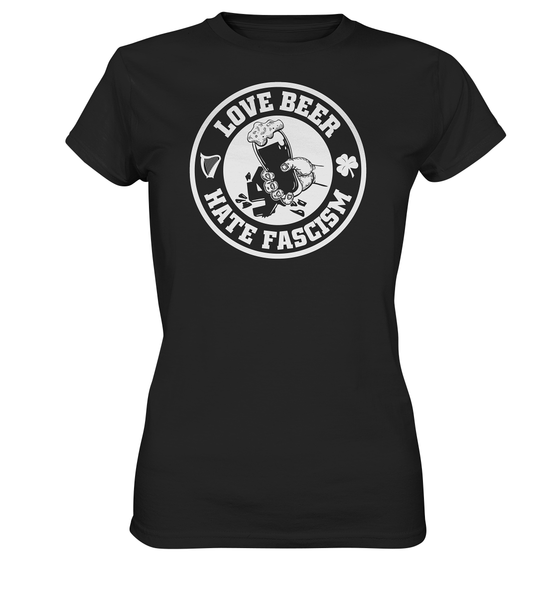Love Beer - Hate Fascism - Ladies Premium Shirt