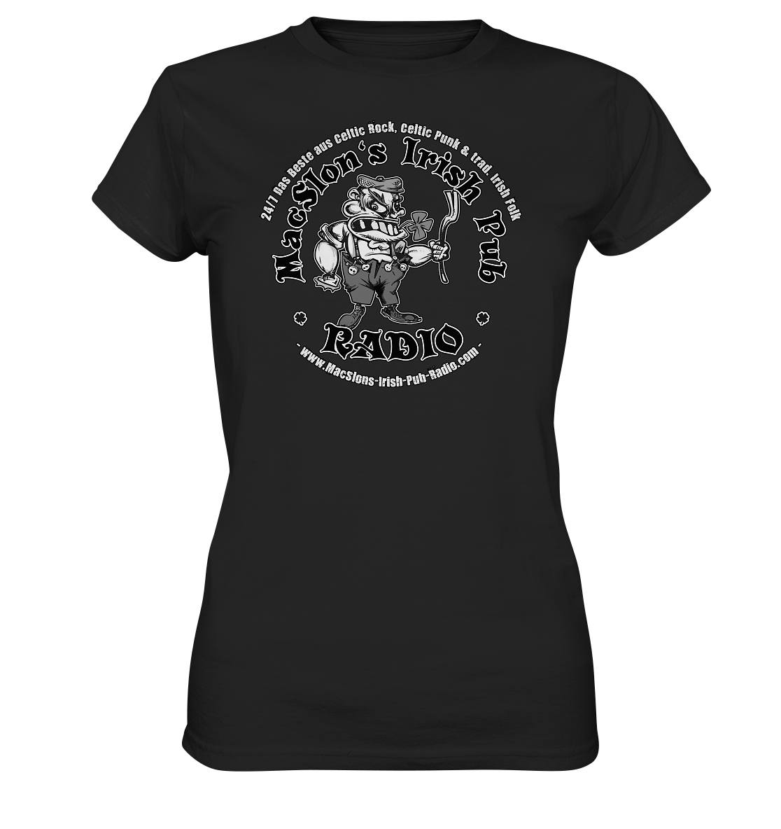 MacSlon's Radio "24/7 - Shitface Bastard Logo" - Ladies Premium Shirt