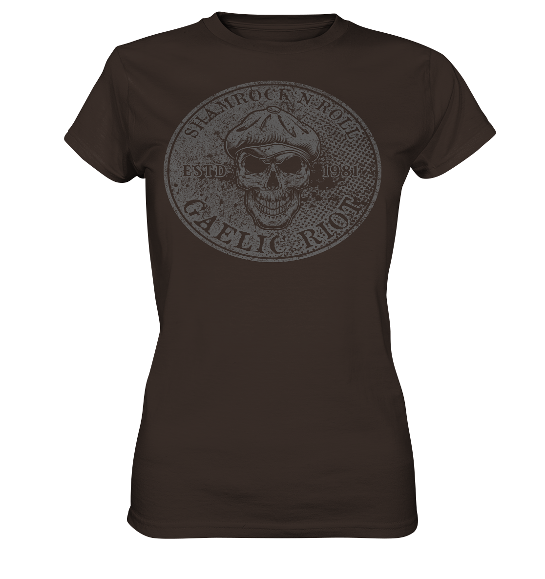 Shamrock And Roll "Skull / Gaelic Riot" - Ladies Premium Shirt