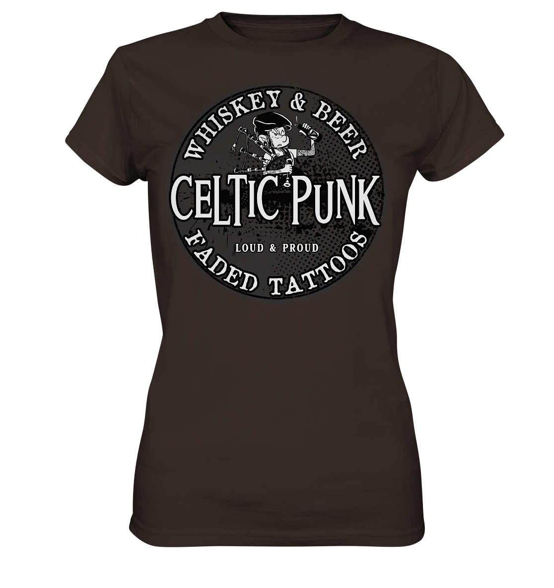 Celtic Punk "Whiskey, Beer & Faded Tattoos" - Ladies Premium Shirt