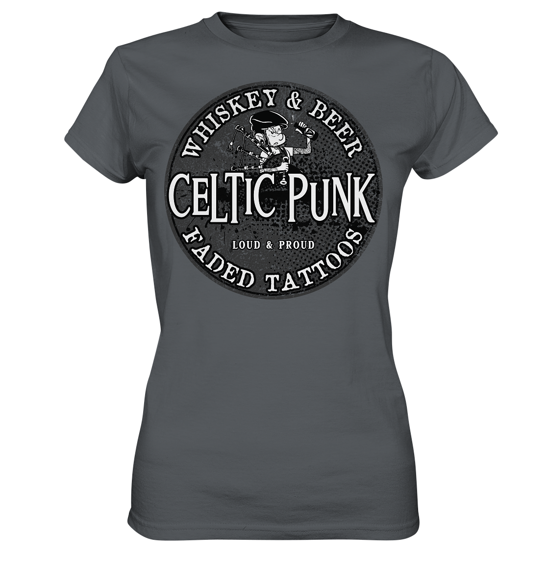 Celtic Punk "Whiskey, Beer & Faded Tattoos" - Ladies Premium Shirt
