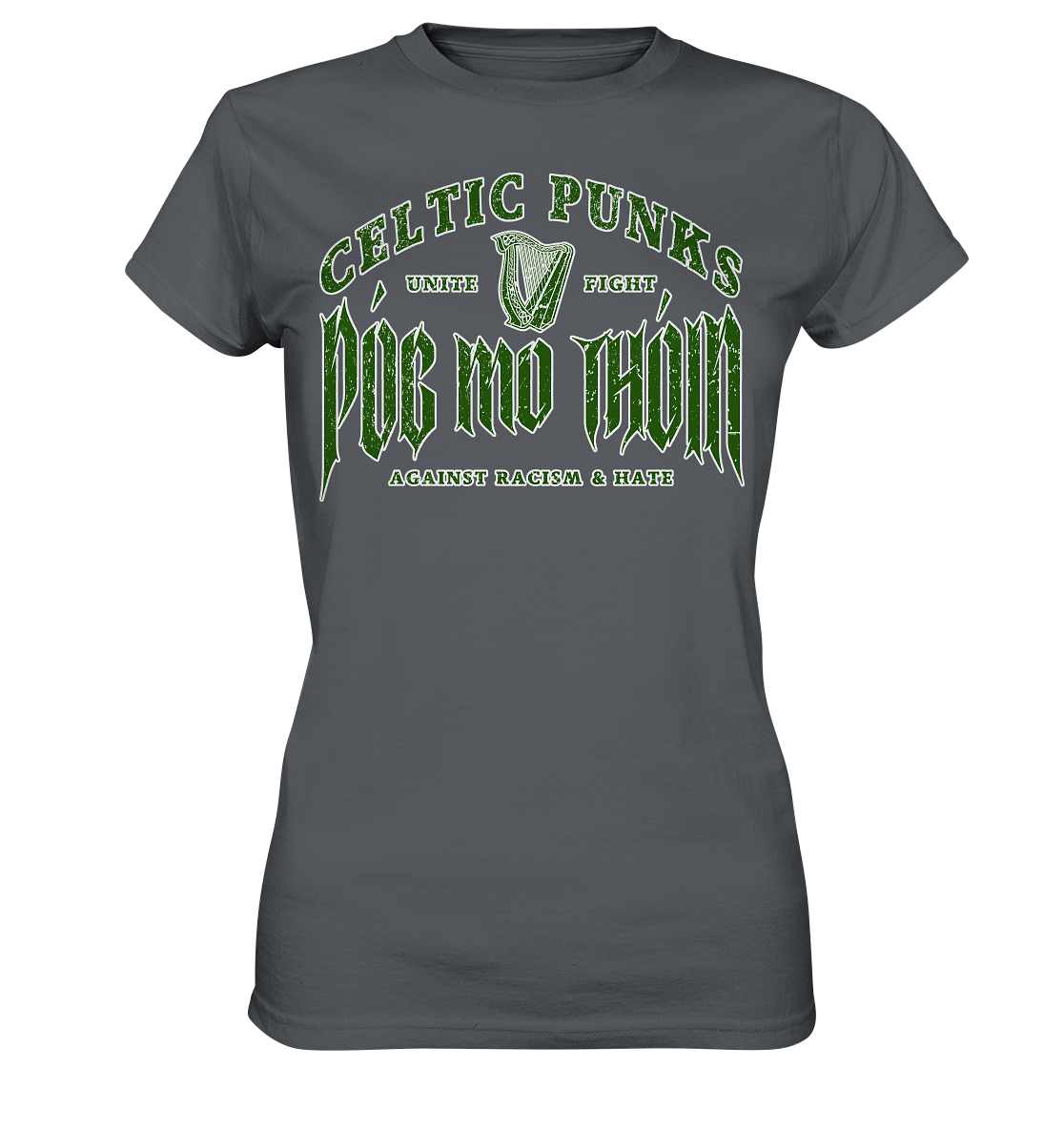 Póg Mo Thóin Streetwear "Celtic Punks Against Racism & Hate / Unite & Fight" - Ladies Premium Shirt