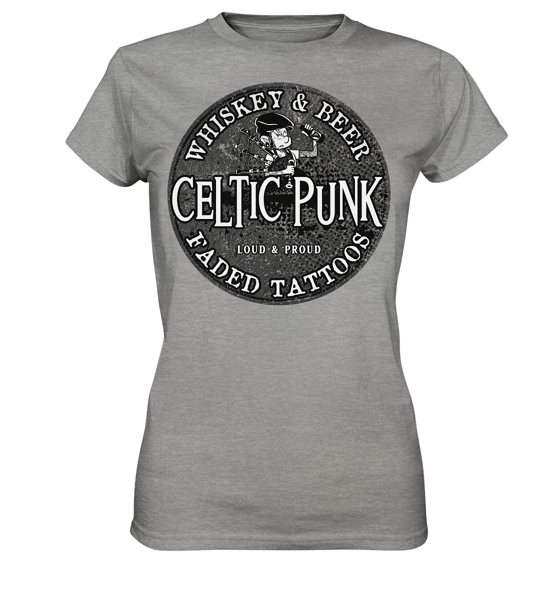Celtic Punk "Whiskey, Beer & Faded Tattoos" - Ladies Premium Shirt