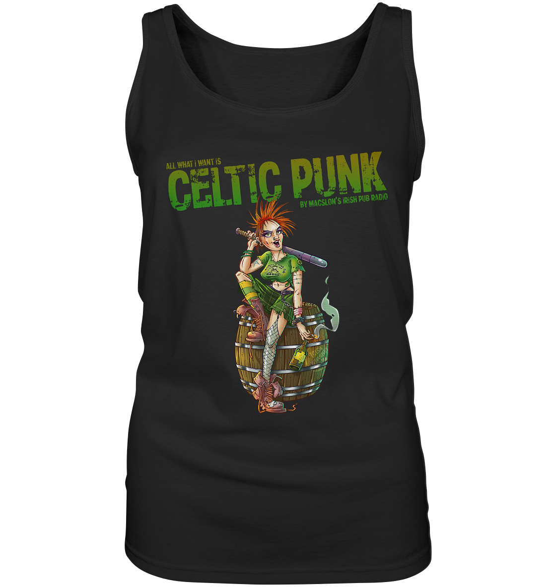 "All I Want Is Celtic Punk - Punk-Girl" - Ladies Tank-Top