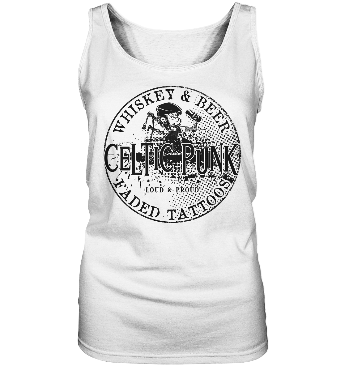 Celtic Punk "Whiskey, Beer & Faded Tattoos" - Ladies Tank-Top