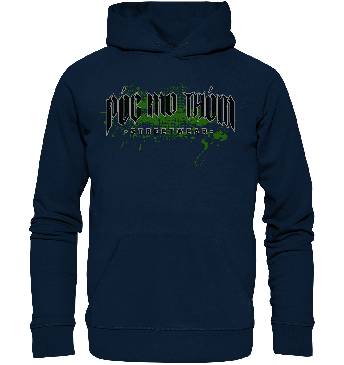 Póg Mo Thóin Streetwear "Splatter Logo" - Organic Hoodie