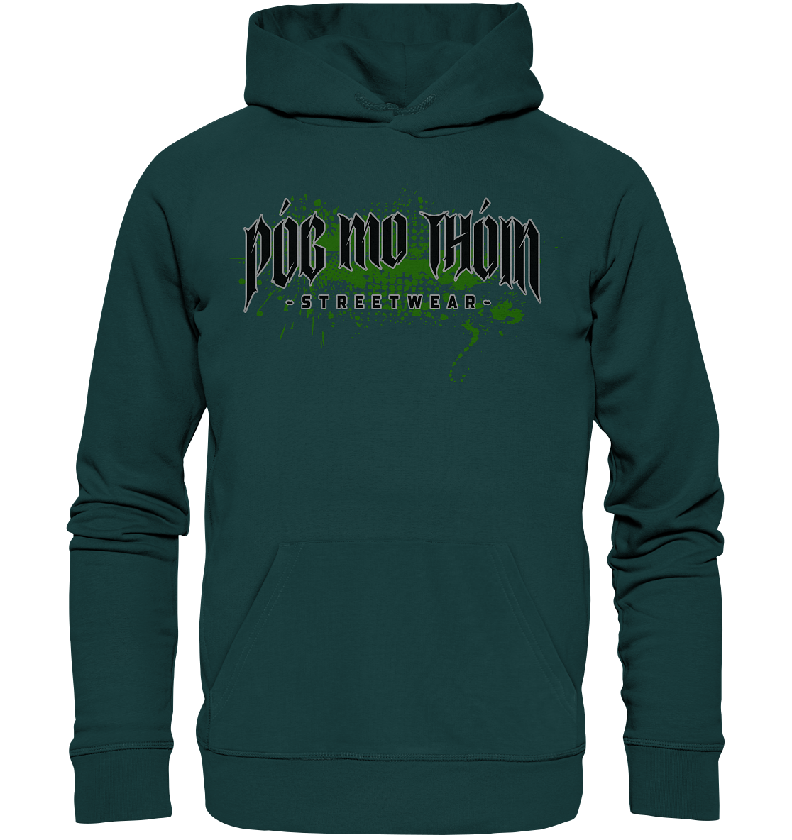 Póg Mo Thóin Streetwear "Splatter Logo" - Organic Hoodie