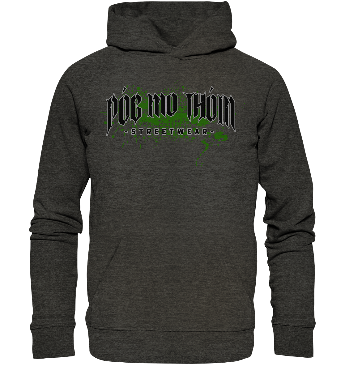 Póg Mo Thóin Streetwear "Splatter Logo" - Organic Hoodie
