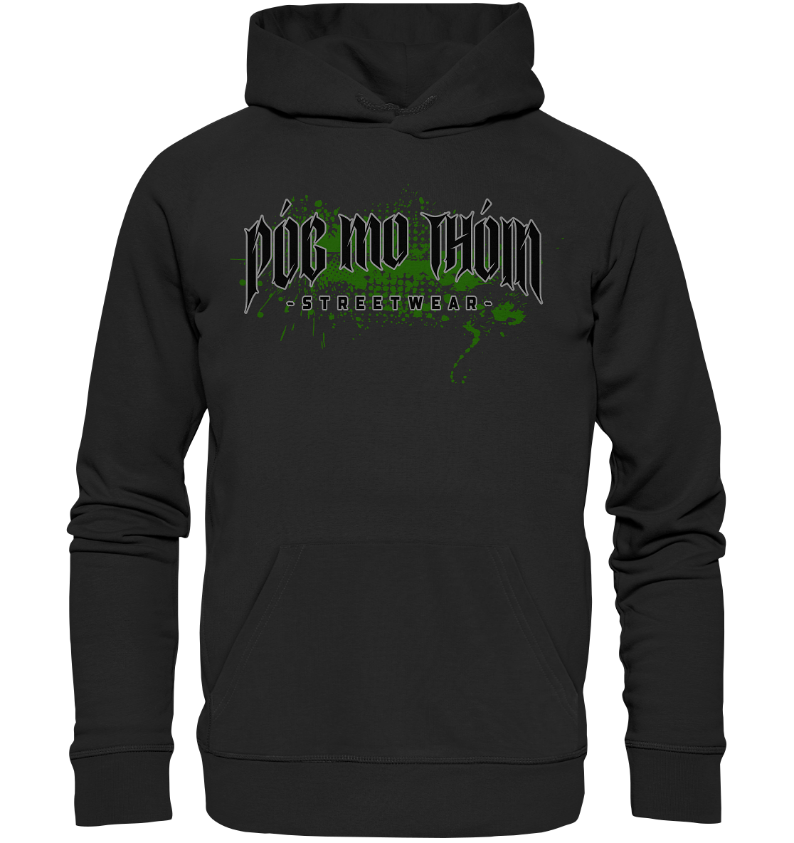 Póg Mo Thóin Streetwear "Splatter Logo" - Organic Hoodie