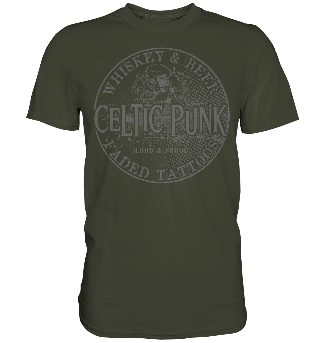 Celtic Punk "Whiskey, Beer & Faded Tattoos" - Premium Shirt